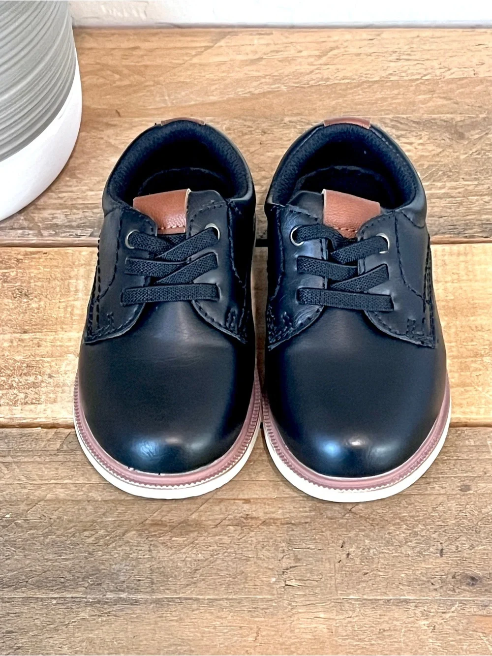 Max + Jake Lil Oscar Black Oxford Toddler Dress Shoes 7M